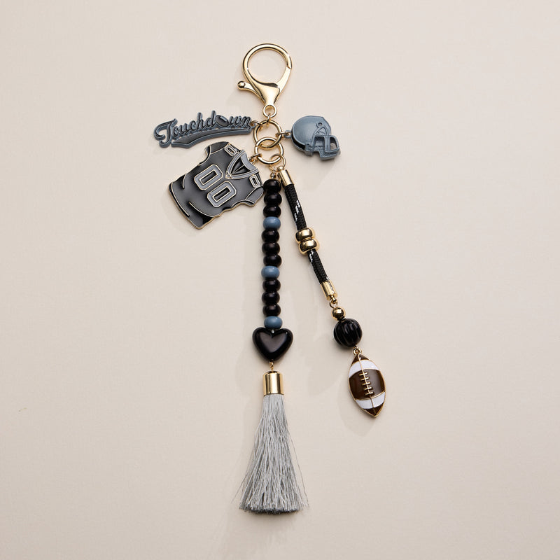NFL Team Keychain – Football Jersey, Helmet, Touchdown Charm & Tassel Bag Accessory