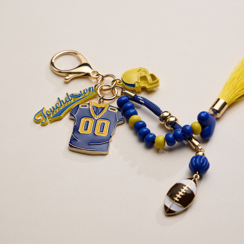 NFL Team Keychain – Football Jersey, Helmet, Touchdown Charm & Tassel Bag Accessory