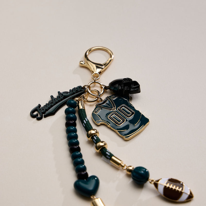 NFL Team Keychain – Football Jersey, Helmet, Touchdown Charm & Tassel Bag Accessory