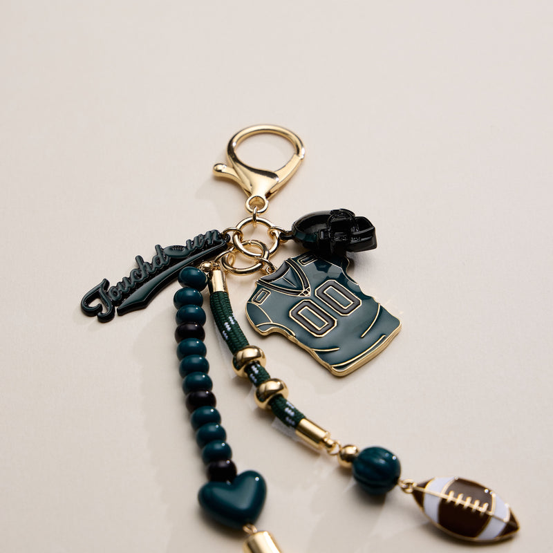 NFL Team Keychain – Football Jersey, Helmet, Touchdown Charm & Tassel Bag Accessory
