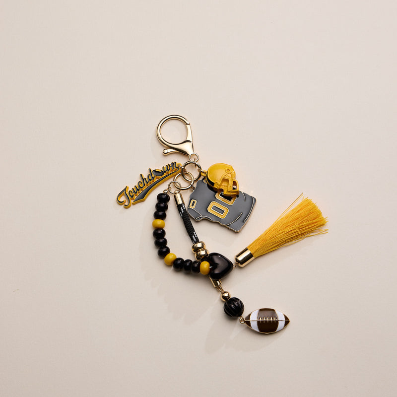 NFL Team Keychain – Football Jersey, Helmet, Touchdown Charm & Tassel Bag Accessory