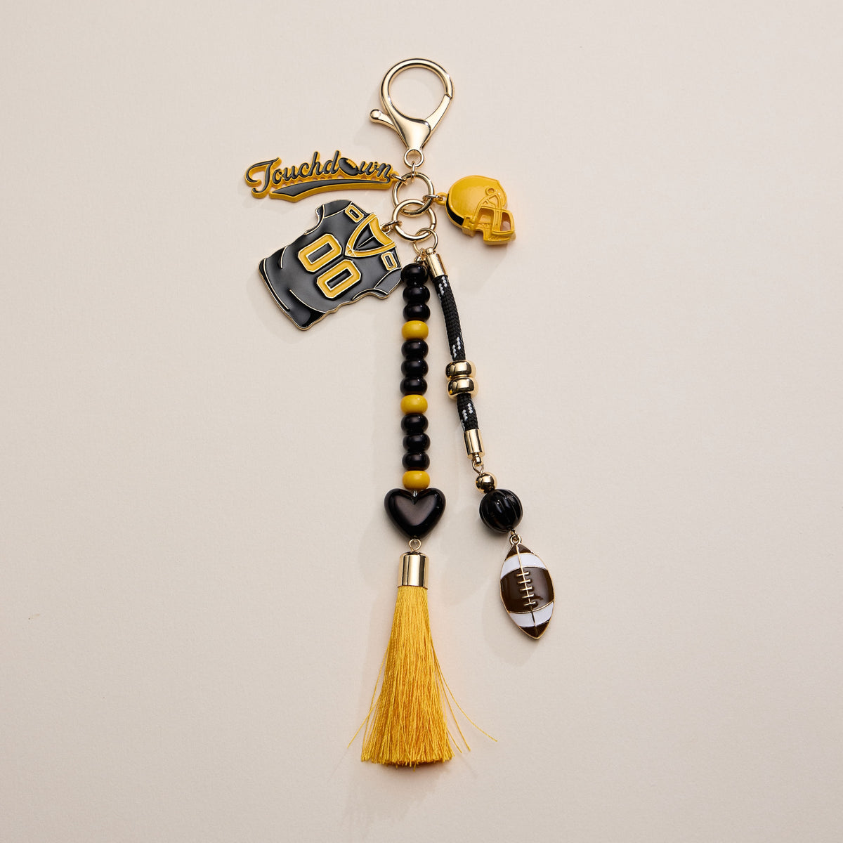 NFL Team Keychain – Football Jersey, Helmet, Touchdown Charm & Tassel Bag Accessory