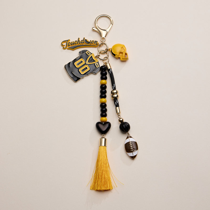 NFL Team Keychain – Football Jersey, Helmet, Touchdown Charm & Tassel Bag Accessory