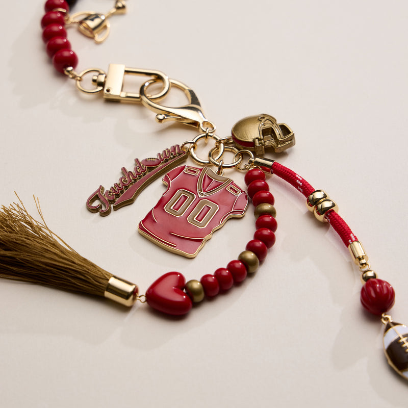 NFL Team Keychain – Football Jersey, Helmet, Touchdown Charm & Tassel Bag Accessory