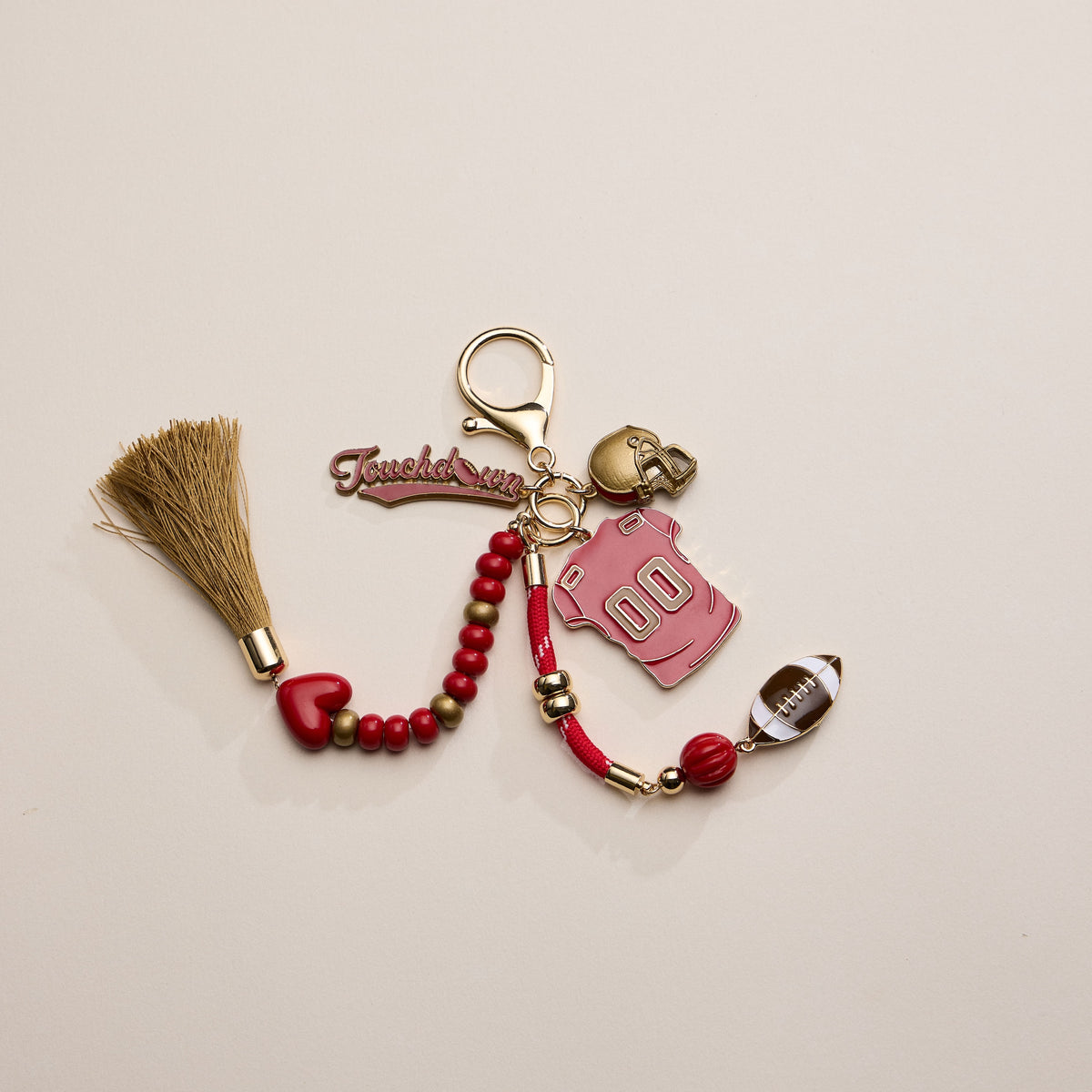 NFL Team Keychain – Football Jersey, Helmet, Touchdown Charm & Tassel Bag Accessory