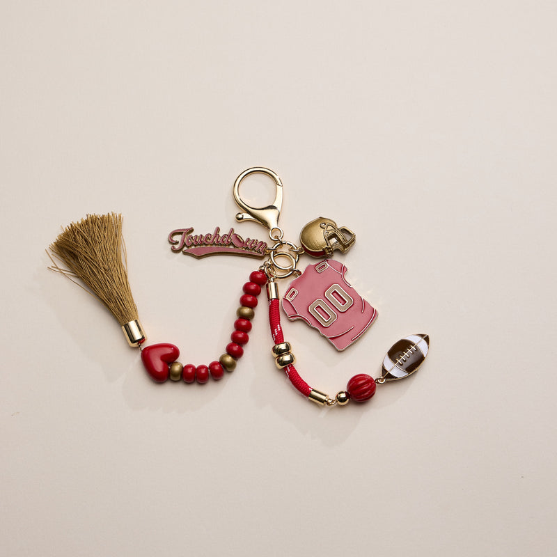 NFL Team Keychain – Football Jersey, Helmet, Touchdown Charm & Tassel Bag Accessory