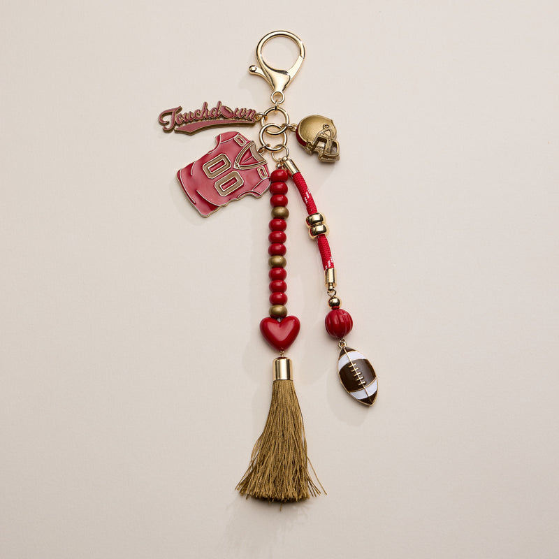 NFL Team Keychain – Football Jersey, Helmet, Touchdown Charm & Tassel Bag Accessory