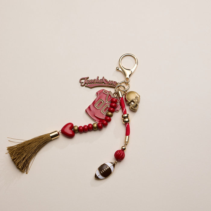 NFL Team Keychain – Football Jersey, Helmet, Touchdown Charm & Tassel Bag Accessory