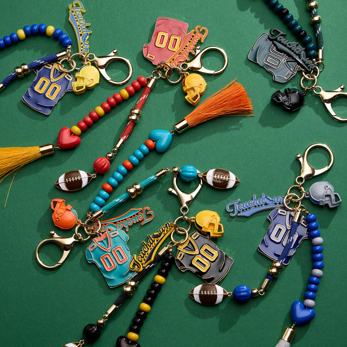 NFL Team Keychain – Football Jersey, Helmet, Touchdown Charm & Tassel Bag Accessory