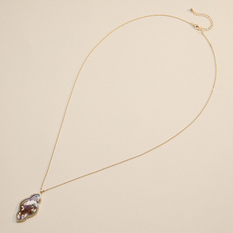 Iridescent Cloud-Shaped Pendant Necklace