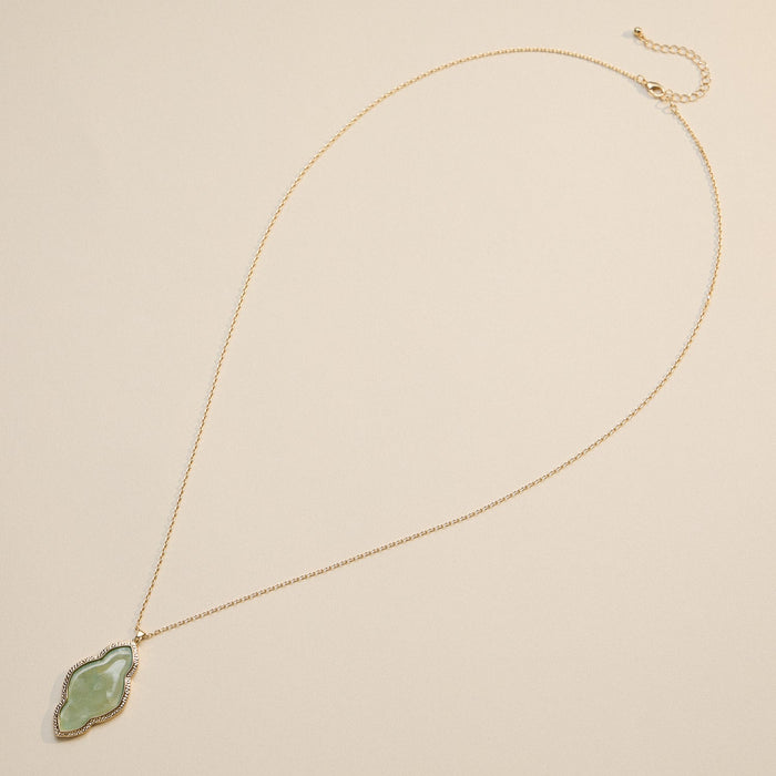 Marbled Quatrefoil Pendant Necklace | Boho Jewelry