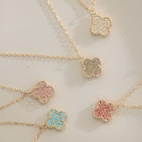 Pavé Crystal Pendant Necklaces with Dainty Beaded Detailing