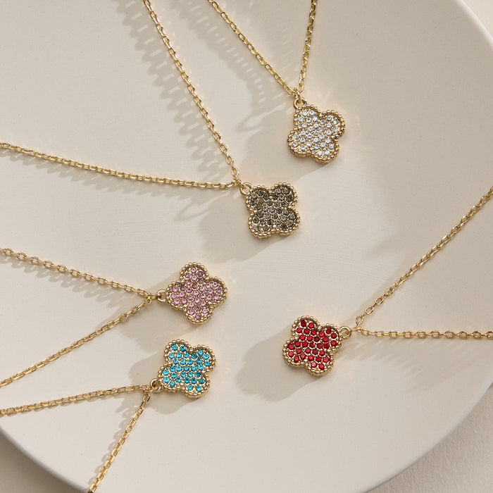 Pavé Crystal Pendant Necklaces with Dainty Beaded Detailing