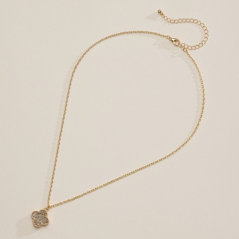 Pavé Crystal Pendant Necklaces with Dainty Beaded Detailing
