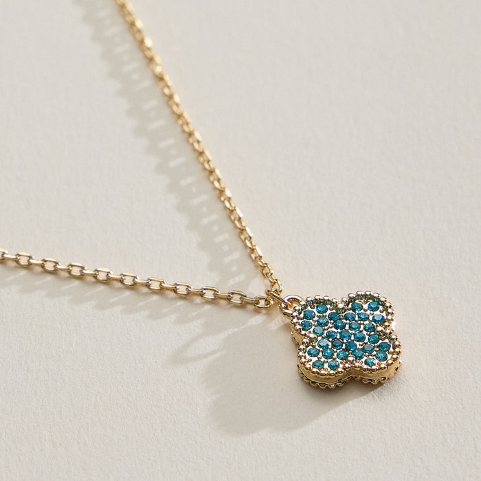 CZ Clover Pendant Necklace | Dainty Everyday Necklace