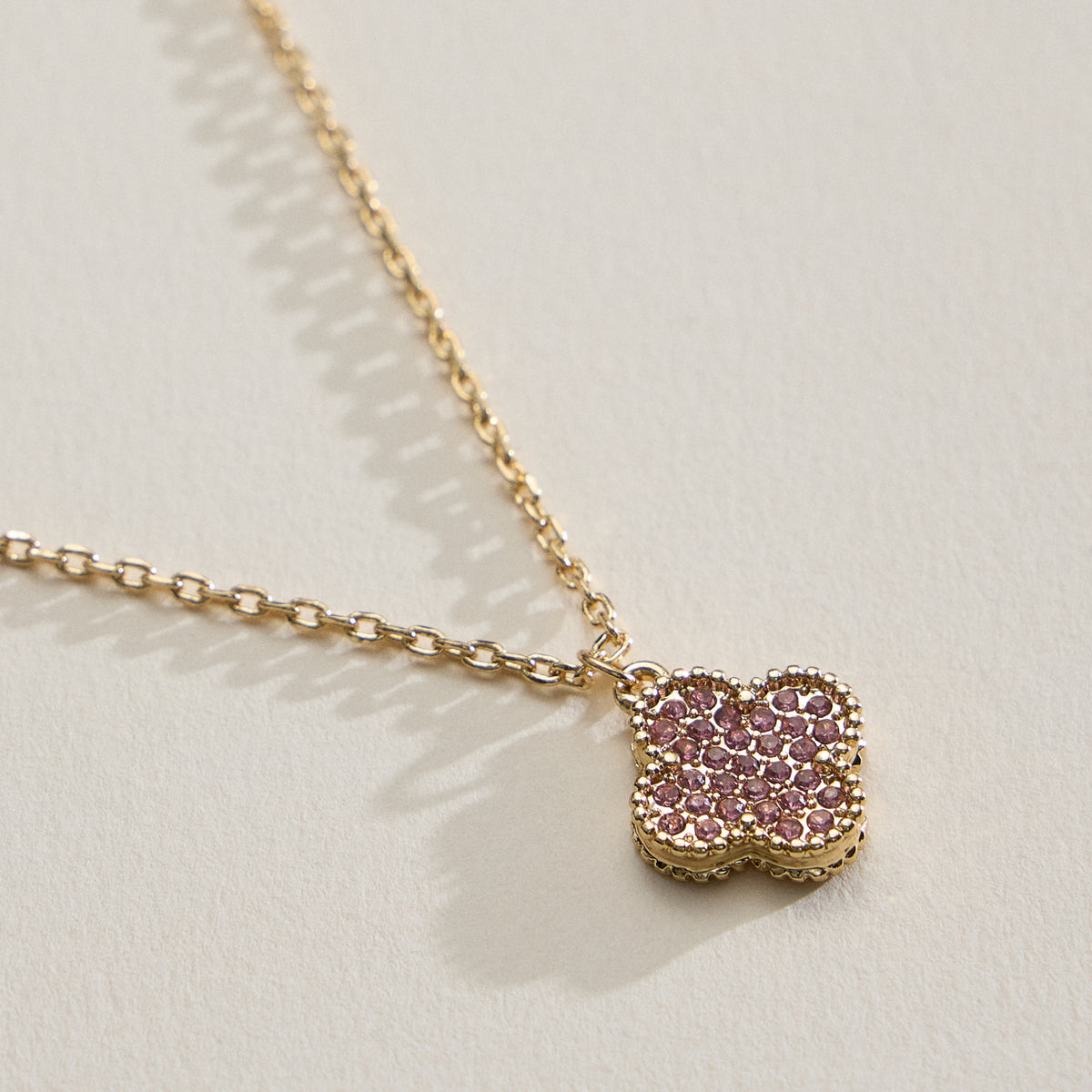 Pavé Crystal Pendant Necklaces with Dainty Beaded Detailing