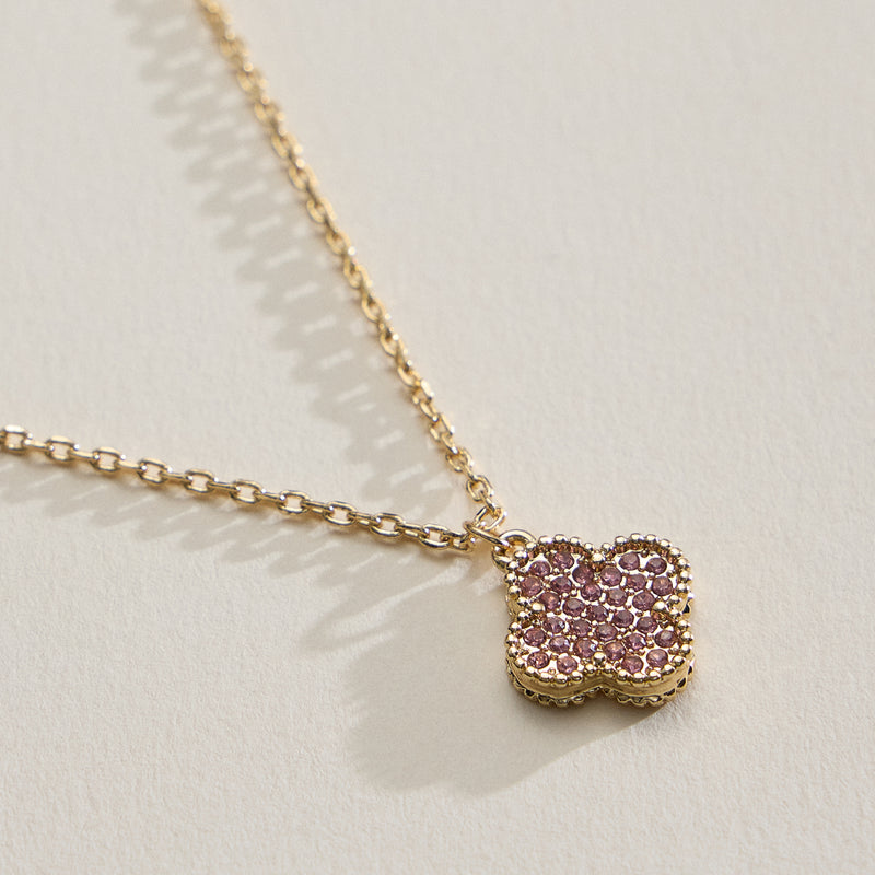 Pavé Crystal Pendant Necklaces with Dainty Beaded Detailing