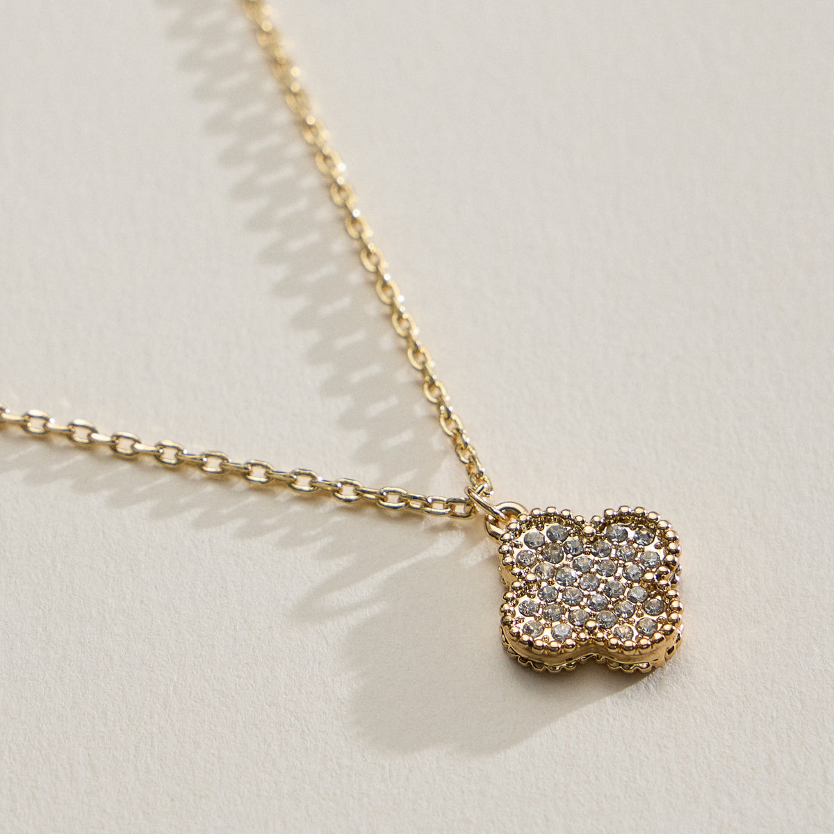 Pavé Crystal Pendant Necklaces with Dainty Beaded Detailing