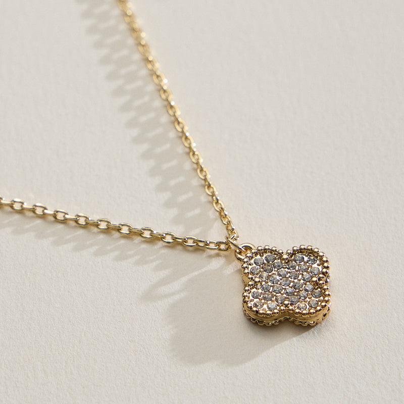 Pavé Crystal Pendant Necklaces with Dainty Beaded Detailing