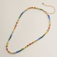 Faceted Glass Beaded Necklace with Gold Clasp