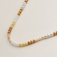 Faceted Glass Beaded Necklace with Gold Clasp