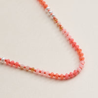 Faceted Glass Beaded Necklace with Gold Clasp