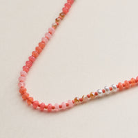 Faceted Glass Beaded Necklace with Gold Clasp