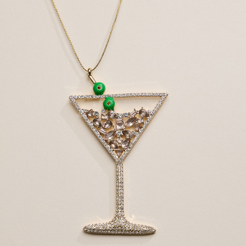 Martini Glass Pendant Necklace – Sparkling Cocktail Jewelry