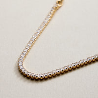 Gold Filled Tennis Bracelet with Round CZ Stones