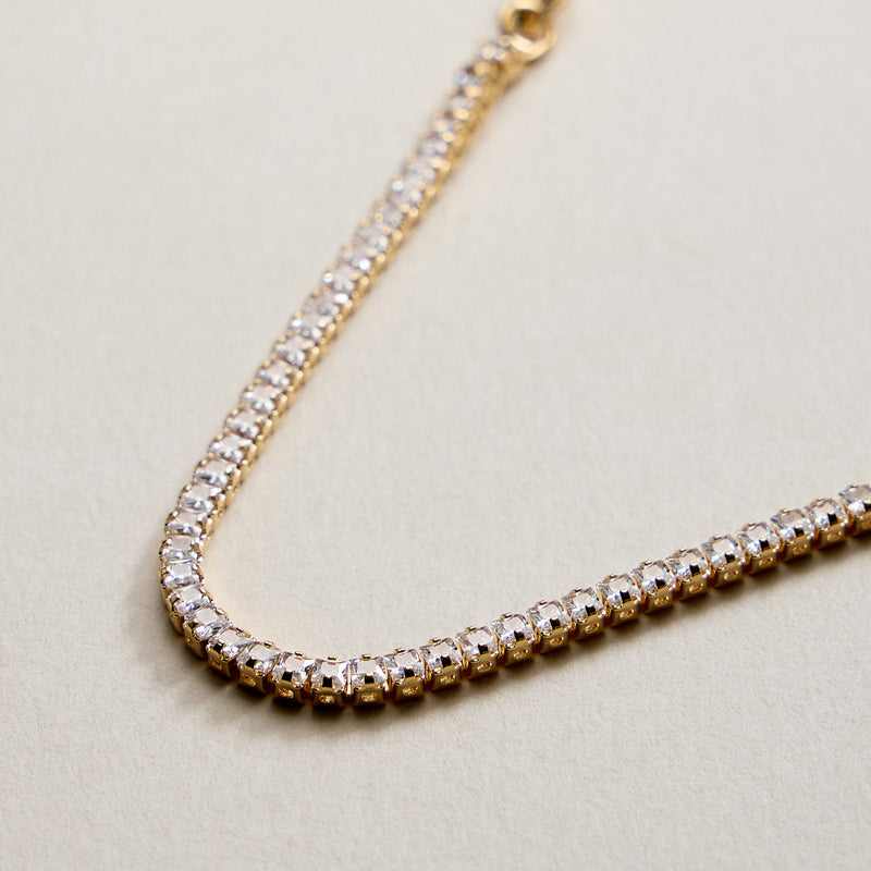 Gold Filled Tennis Bracelet with Round CZ Stones