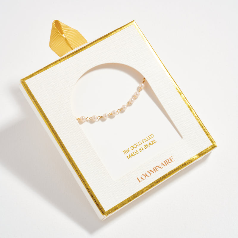 Gold Filled Pearl Chain Bracelet