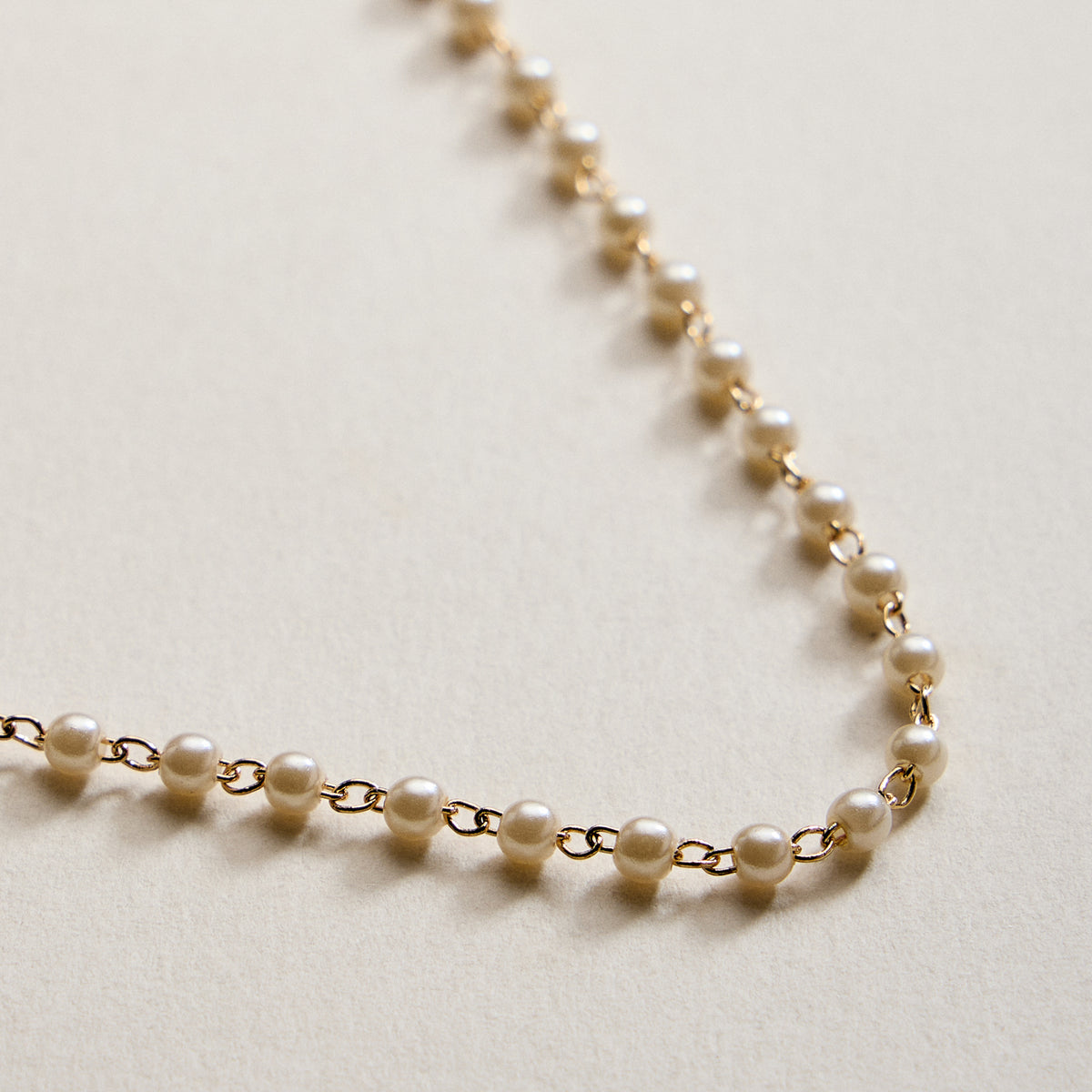 Gold Filled Pearl Chain Bracelet