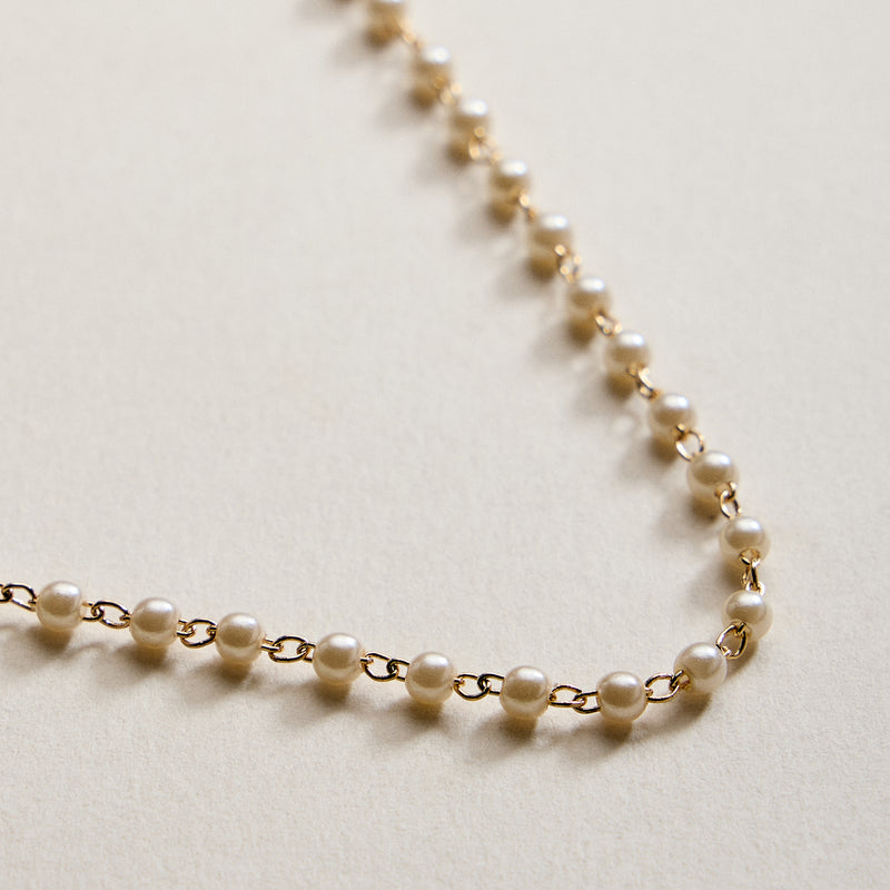 Gold Filled Pearl Chain Bracelet