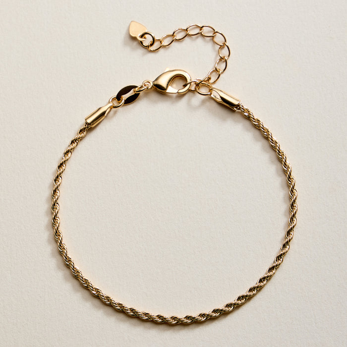 Gold Filled Rope Chain Bracelet – Classic Twisted Link