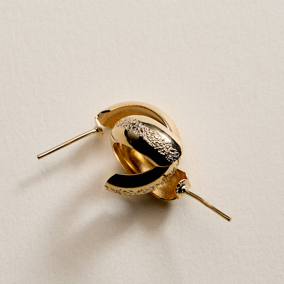 Gold Filled Textured Hoop Earrings – Small Chunky Hoops