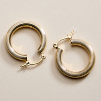 Gold Filled Ribbed Hoop Earrings – Small Textured Hoops