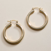 Gold Filled Ribbed Hoop Earrings – Medium Textured Hoops