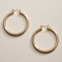 Gold Filled Ribbed Hoop Earrings – Large Statement Hoops