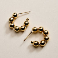 Gold Filled Beaded Hoop Earrings – 20mm, 30mm, 40mm