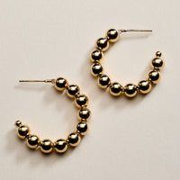 Gold Filled Beaded Hoop Earrings