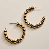 Gold Filled Beaded Hoop Earrings – 20mm, 30mm, 40mm