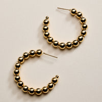 Gold Filled Beaded Hoop Earrings