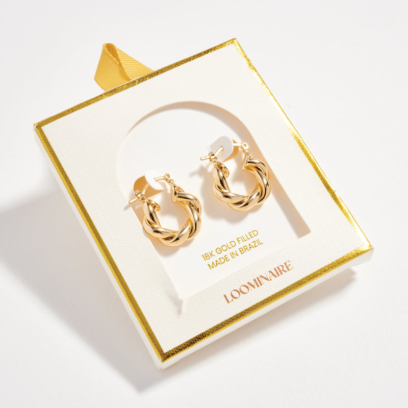 Gold Filled Braided Hoop Earrings