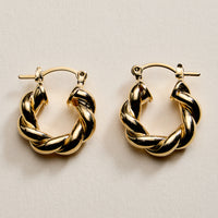 Gold Filled Braided Hoop Earrings