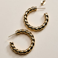 Gold Filled Rope Hoop Earrings – 30mm, 35mm, 45mm
