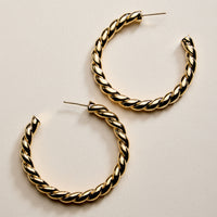 Gold Filled Rope Hoop Earrings – 30mm, 35mm, 45mm