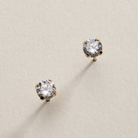Gold Filled Round CZ Stud Earrings
