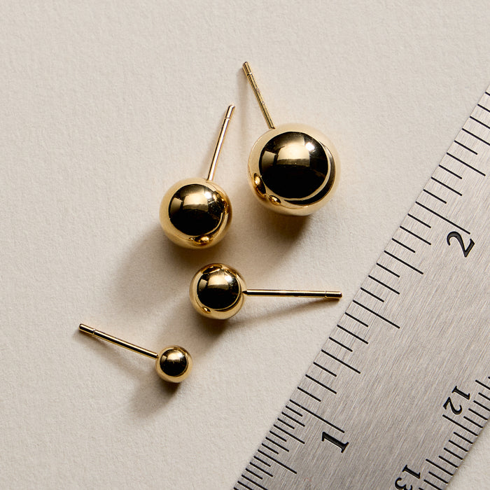 Gold Filled Ball Stud Earrings – 4mm to 10mm