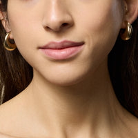Gold Filled Chunky Crescent Hoop Earrings – Bold Statement Hoops