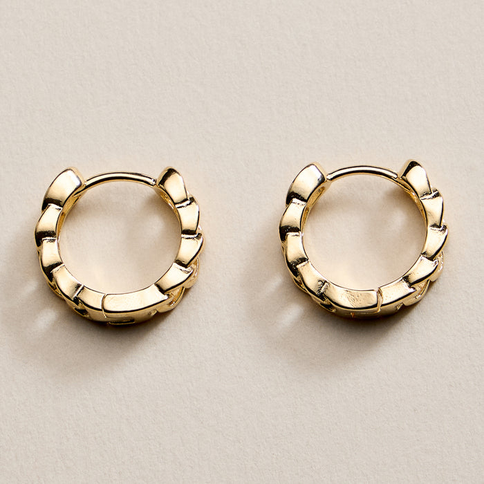 Gold Filled Chain Link Hoop Earrings